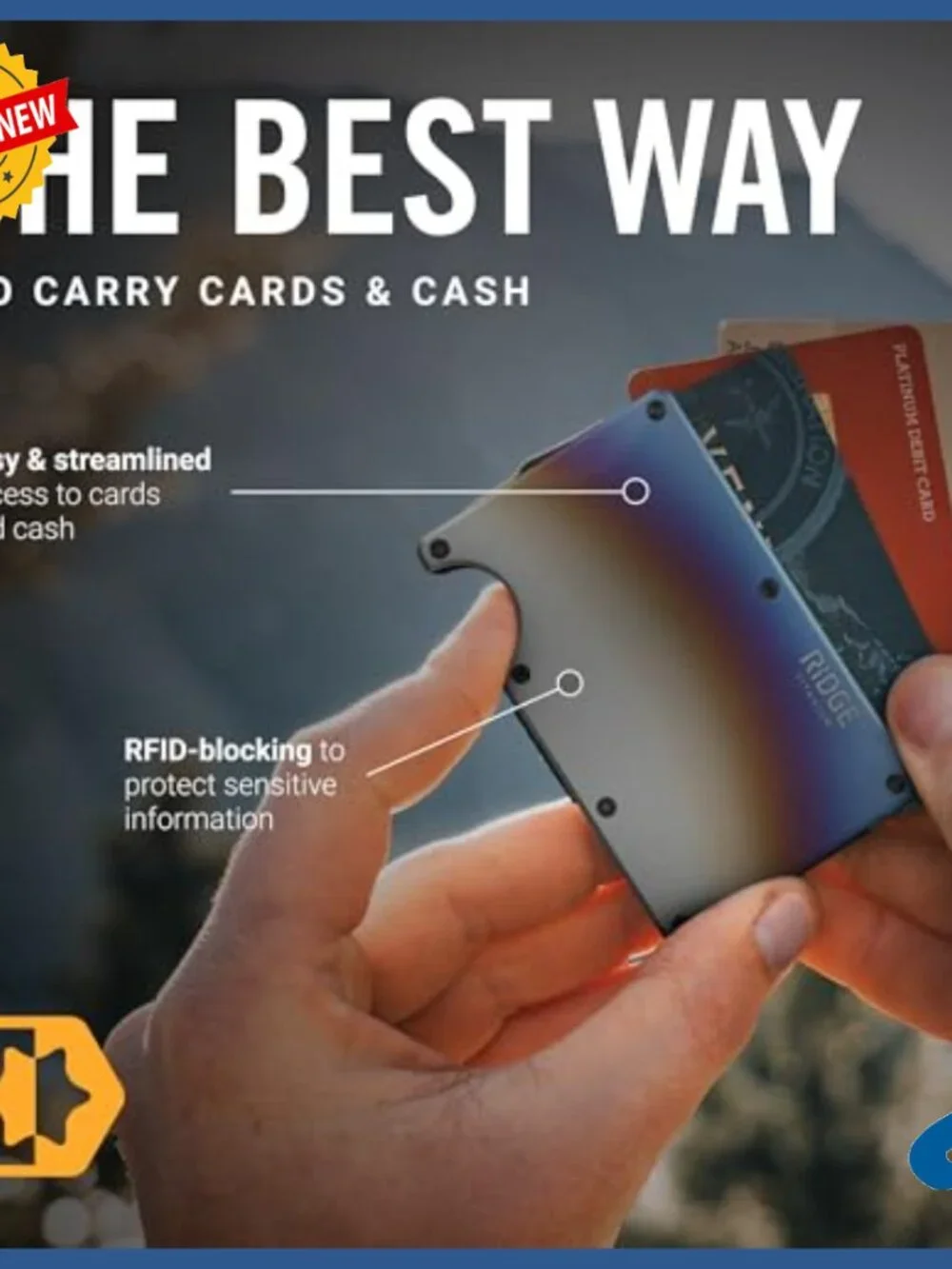 Slim RFID Blocking Wallet with Money Clip Holds 12 Cards